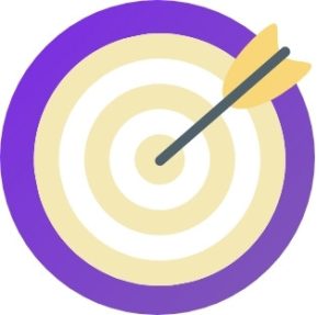 a decoration we've used to represent more targeted leads than any other portal We did this by using a purple circle and having a target with an arrow hitting the center.